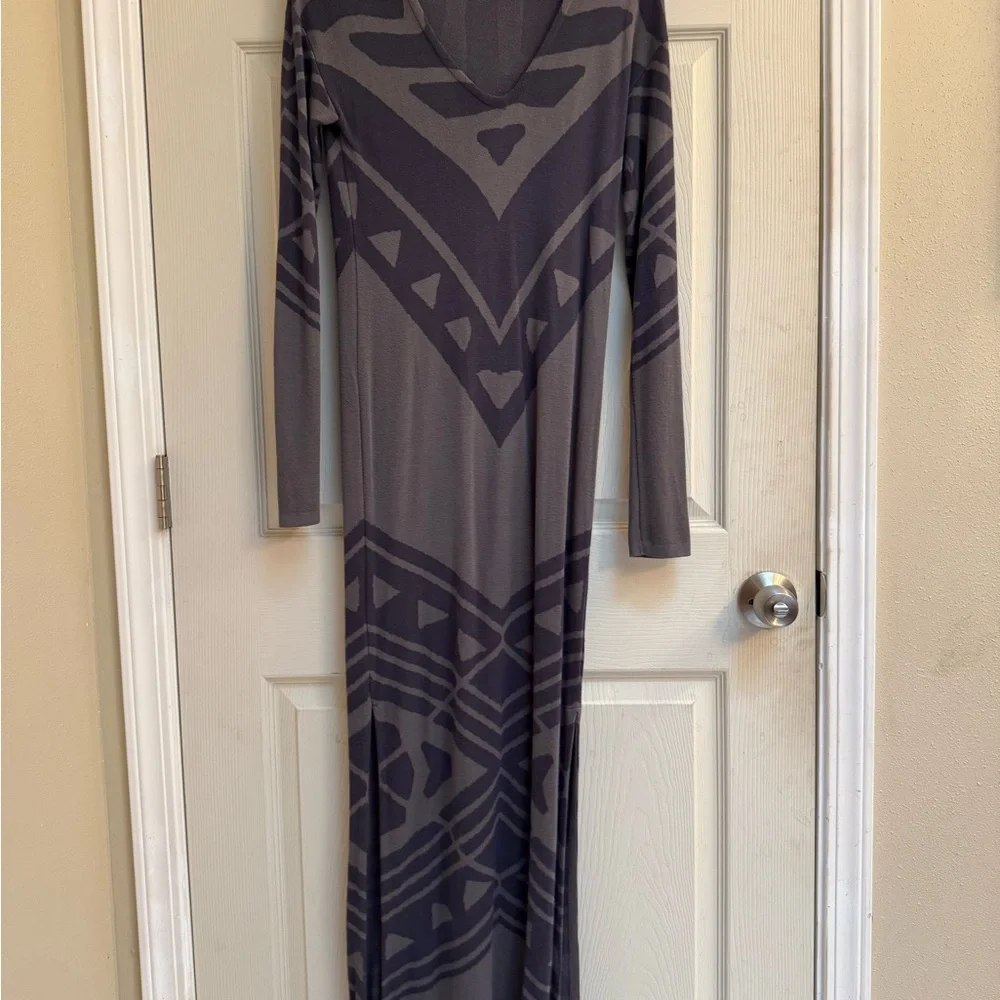 Free People Gray Patterned Maxi Dress - Picture 2 of 8